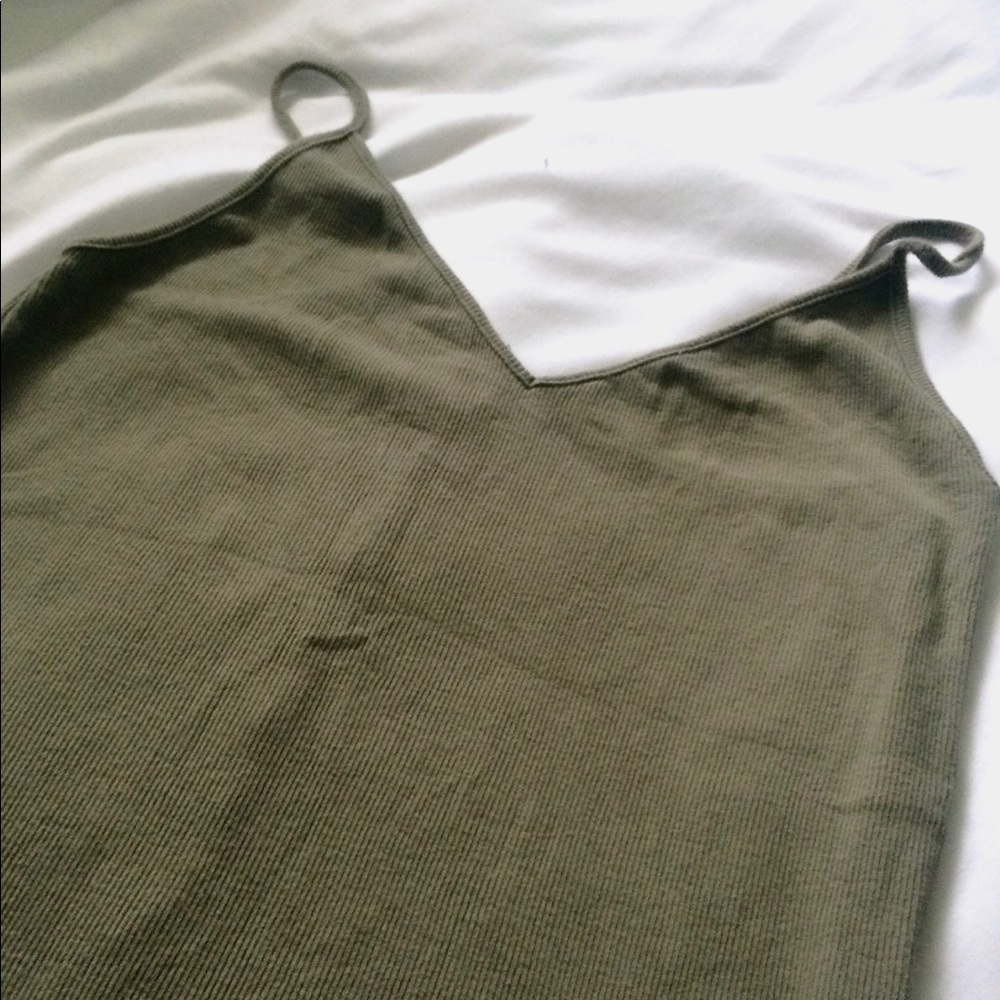 Olive Green Ribbed Maxi Dress (Forever 21)